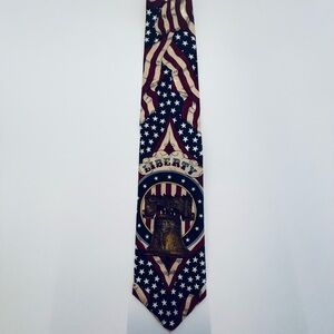 Liberty Bell Patriotic Men's Tie in Red, White & Blue